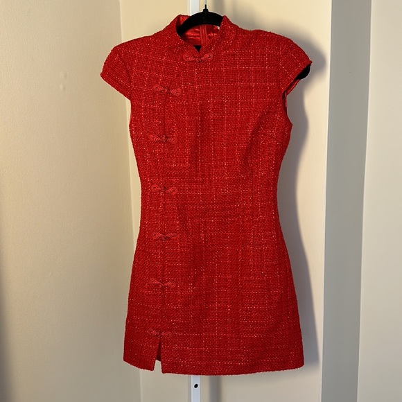 NWT Sau Lee Natasha Cap Sleeve Minidress Red size 0 - Picture 8 of 11